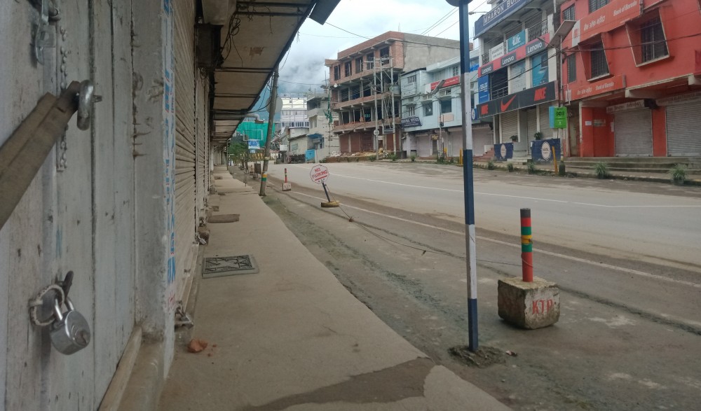 Streets in Kohima municipal wears a completely deserted look as another total lockdown begins in the city on July 25. (Morung Photo)
